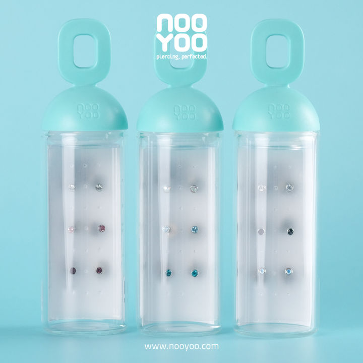 nooyoo-ต่างหูสำหรับผิวแพ้ง่าย-set-tiny-crystal-bezel-surgical-steel-ชมพู-ฟ้า-ดำ