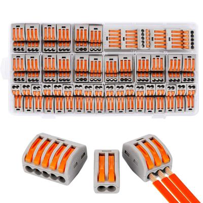 100Pcs Electrical Cable Wire Connector Push-in Terminal Block Universal Fast Terminal Wiring Cable Connector For Cable Connection