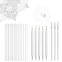 16pcs Mandala Dotting Pen Tools Set for Rock Painting Pottery Clay Modeling Embossing Hook Line Brush Art Supplies