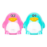 Deli 0563 Penguin 2-hole Sharpener กบเหลาดินสอแพนกวิน แบบ 2 รู ( คละสี ) เครื่องเหลาดินสอ ที่เหลาดินสอ กบ กบเหลา