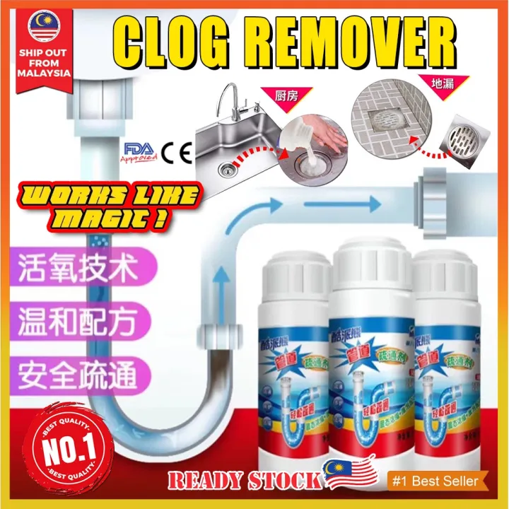 Clog Remover Drain Pipe Basin Cleaner Clogged Drainage Remover Powder ...
