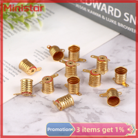 Ministar 10ชิ้น E10ประเภทสกรูโคมไฟทองแดงหลอดไฟฐานขั้วหลอดไฟลูกปัดไฟฟ้าขนาดเล็ก