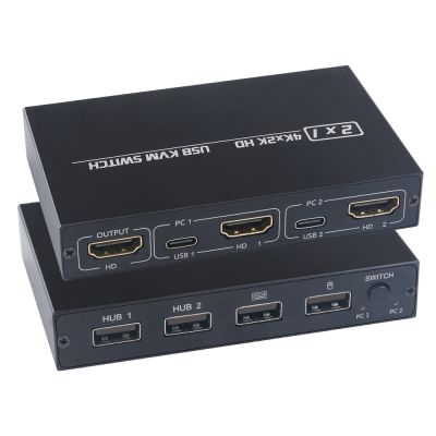 【CW】 2 Sharing Printer Plug and Paly Out 4KUSB HDMI-compatible KVM Video Display USB Splitter