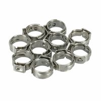 ❐✽ 25pcs Hose Clamps Single Ear Stepless 5.8-23.5mm 304 Stainless Steel Hose Clamps Cinch Clamp Rings for Sealing Kinds of Hose