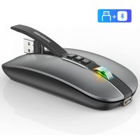 Original FMOUSE M113 Mouse 2.4G Slim Mouse with USB Receiver Wireless Bluetooth 5.1 Dual Mode 2400 DPI Mute Desktop Return Basic Mice