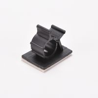 Black 10 Pcs Adhesive Backed Nylon Wire Adjustable Cable Clips Clamps 10mm