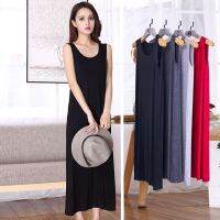 Woman Fashion Korean Dress Comfort Modal Large Size Loose Camisole Long Dress