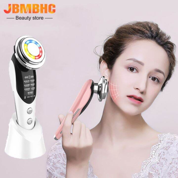 ZZOOI 7in1 Facial Lifting Devices RF&EMS Mesotherapy Face Massager LED ...