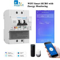 Ewelink 2P Wifi การตรวจสอบพลังงาน RCBO เบรกเกอร์เกินพิกัดกระแสสั้นป้องกันการรั่วไหลกับ Alexa และ Google Home