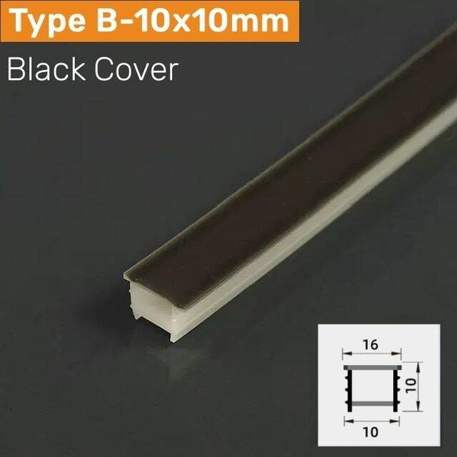 Recessed Black Silicone Tube LED Neon Light Flexible Rope Channel ...