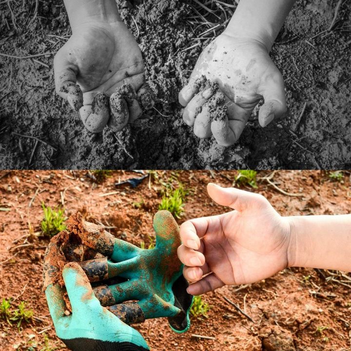 ถุงมือ-ขุดดิน-พรวนดิน-ถุงมือขุดดินทำสวน-ถุงมือขุดดินทำสวน-ถุงมือปลูกต้นไม้-พร้อมกรงเล็บ-garden-gloves