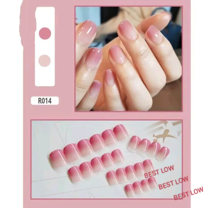 Fake nails nail Art Water proof and Durable Acrylic nails Fake nails with  Glue (24pcs Set) RAMDOM COLOR AND DESIGN COD | Lazada PH