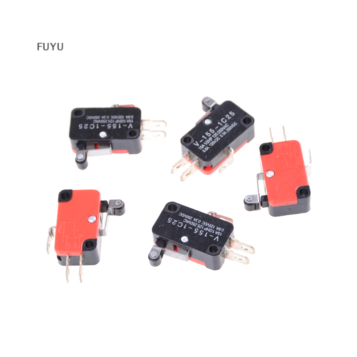 fuyu-5pcs-m17v-155-1c25บานพับสั้น-roller-lever-control-limit-micro-switch