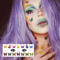 Halloween Waterproof Temporary Tattoo Sticker Face Makeup Butterfly Design DIY Fake Tattoo Women Girls Children