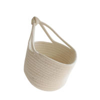 Cotton Rope Organizer Nordic Style Holder Closet Hanging Woven Round Dirty Garment Storage Basket Wall Door Decorative Sundries