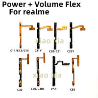 Power &amp; Volume FLEX CABLE สำหรับ OPPO สำหรับ OPPO realme C11 2021 C12 C15 c21y C20 C30s C53 C55 Power Volume ปุ่มด้านข้าง Flex Ribbon REPLACEMENT Parts