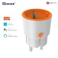 GIRIER Tuya Zigbee 3.0เต้าเสียบปลั๊กอัจฉริยะ16A EU พร้อมการวัดพลังงานเวลาการควบคุมด้วยเสียง Ftion ทำงานร่วมกับ Alexa Google Home