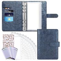 Budget Binder with Zipper Envelopes, Cash Envelope with 8 Clear Pockets,6-Ring Binder with 2 Label Stickers