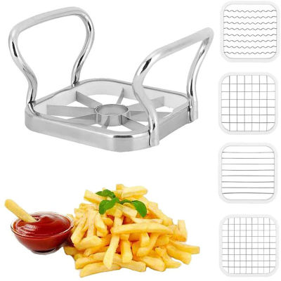 5 In 1 Multifunctional Stainless Steel Fruit Vegetable Slicer Potato Apple Cutter Fries Making Tool Kitchen Gadgets Accessories