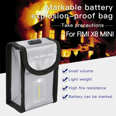 สำหรับ FIMI X8มินิจมูกแบตเตอรี่ปลอดภัยกระเป๋า Markable แบตเตอรี่ระเบิดหลักฐานถุงเก็บป้องกันกรณีอุปกรณ์เสริม
