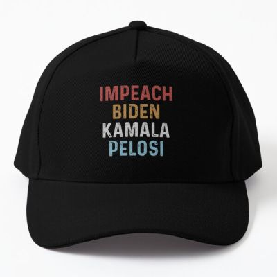 Impeach Biden Kamala Pelosi Vintage Shir Baseball Cap Hat Sun Solid Color Spring
 Casual Bonnet Snapback Czapka Boys Black