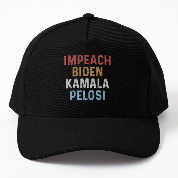 impeach-biden-kamala-pelosi-vintage-shir-baseball-cap-hat-sun-solid-color-spring-casual-bonnet-snapback-czapka-boys-black