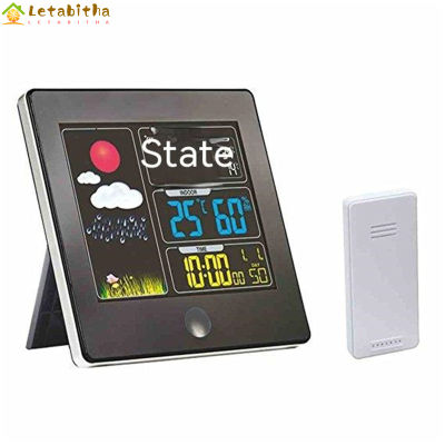 Letabitha นาฬิกาสถานีอากาศดิจิตอล LCD,ตัววัดอุณหภูมิความชื้นฟังก์ชั่นเลื่อนเตือนนาฬิกา