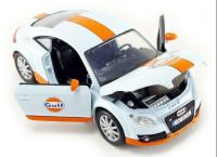 โมเดลรถแข่ง NO.79645 MOTOR-MAX- Audi TT Coupe - Gulf  สีฟ้า - ส้ม  อัตราส่วน 1:24  จำลองเหมือนจริง ผลิตจากโลหะผสม Diecast Model ประตูรถเปิดซ้ายขวาได้