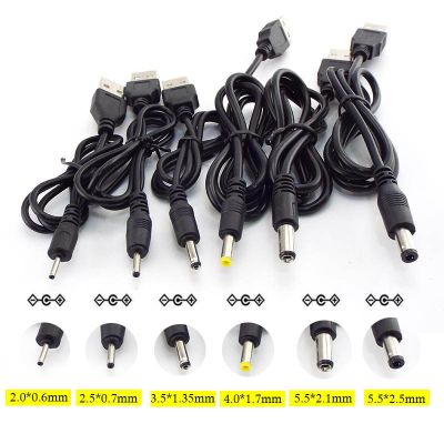 ；【‘； Type A USB Male Port To DC 5V 2.0*0.6Mm 2.5*0.7Mm 3.5*1.35Mm 4.0*1.7Mm 5.5*2.1Mm 5.5*2.5Mm Plug  Jack Power Cable Connector