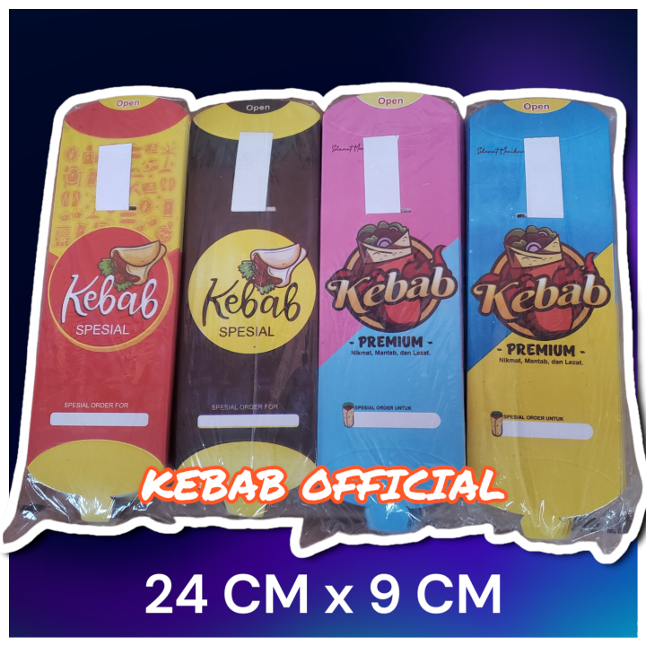 Kertas Kemasan Kebab 100pcs 4 Gambar Bungkus Kebab Model Tarikan