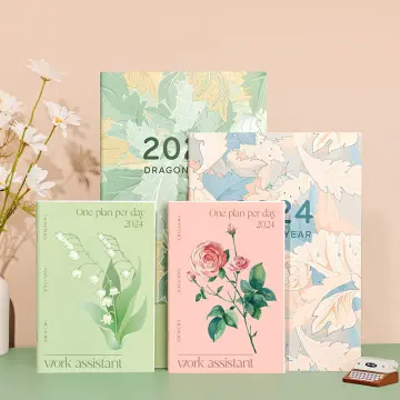 Agenda 2024 Planner Stationery Notebook and Notepad A5 Diary Journal Daily  Bullet Sketchbook Calendar Note Book Plan Organizer