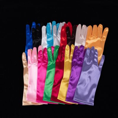 ◙❦ Banquet Gloves Satin Short Satin Vintage Wedding Photo Jewelry Travel Shoot Bridal Gloves Wedding Dress Party Prom Gloves