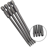 32Pcs Long Magnetic Screwdriver Bits Set Slotted++Hex+Torx Drill Bit Set 1/4 Inch Hex 100mm Length