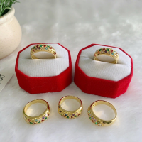 แหวนพลอย [ 024 ] แหวนพลอยเรียกทรัพย์ แหวนพลอยนพเก้า แหวนทองชุบ แหวนทองไมครอน แหวนทองปลอม พร้อมส่งเบอร์ 6,7,8