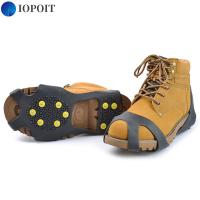 IOPOIT รองเท้าตกปลา Aksesoris Sepatu 1คู่,รองเท้ากันลื่นที่ทำน้ำแข็งรองเท้าส้นแหลมหิมะน้ำแข็ง