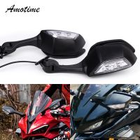 ที่ปรับได้สำหรับฮอนด้า CBR250R CBR300R CBR500R CBR650F CBR650R กระจกมองหลังข้างพร้อมไฟสัญญาณ LED เลี้ยว CBR300R CBR650F CBR500R