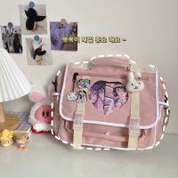 Xiuya Kawaii Lolita Jk Handbag Japanese Style Cute Fresh Heart Backpack Sweet Cool Solid Color Designer Large Cap.acity Book Bag2023