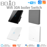 BOIO หม้อไอน้ำอัจฉริยะระบบ WiFi 20A/30A,เครื่องทำน้ำอุ่นสวิตช์กุญแจกราฟฟิตีแอปรีโมทคอนโทรล Amazon Alexa Echo G Oogle บ้านควบคุมด้วยเสียง