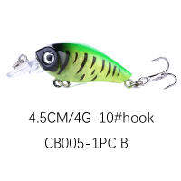 Laogeliang 1ชิ้น crankbait 4G 4.5cm ว่ายน้ำเหวี่ยงเหยื่อยากสำหรับเบสหอกตกปลาเหยื่อล่อจับปลา3D ตา