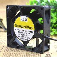 Japan Sanyo 8CM/8cm 8025 24V 0.09A 9WS0824H402 Waterproof Double Ball Fan 2 Wire