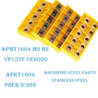 APMT1604 H2 M2 VP15TF UE6020 เม็ดมีดคาร์ไบด์เครื่องมือกลึง APKT1604 IC928 Face Mill Lathe Tools เครื่องตัดมิลลิ่งเครื่องมือ CNC