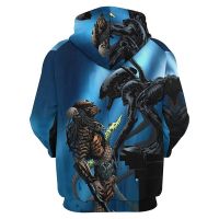 Alien VS Predator Graphic Hoodie Men Clothing New 3D Facehugger Printed Hoodies Women Harajuku Fashion y2k Pullover Hooded Hoody