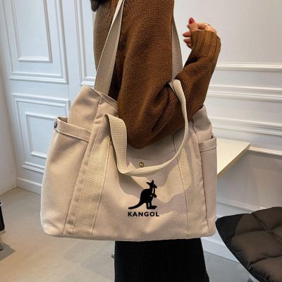 ▦ Genuine kangaroo mens and womens hand-held shoulder messenger bag canvas tote bag Korean style travel shopping storage backpack trendy
