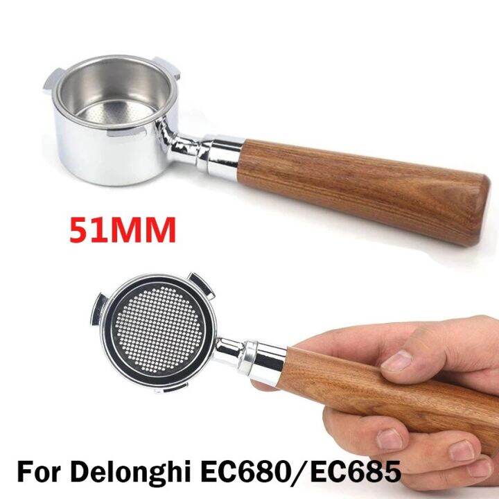 เครื่องชงกาแฟขนาด51มม-แบบไม่ใส่ก้นลึกสำหรับ-delonghi-ec680-ec685ทดแทนกระเปาะกรองเอสเพรสโซเครื่องมือชงกาแฟเอสเปรสโซอุปกรณ์เสริม