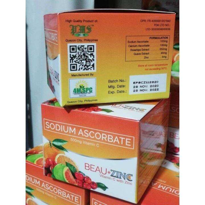 Vitamin C + Zinc / Sodium Ascorbate 500mg with Zinc / NonAcidic
