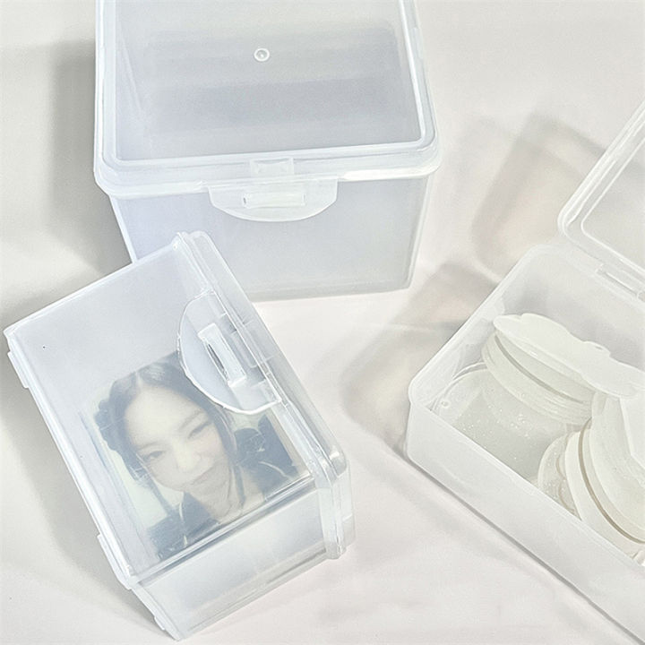 ruyifang-กล่องเก็บรูปถ่ายสติกเกอร์ใสแบบเกาหลีที่ใส่บัตรแบบเกาหลีอุปกรณ์จัดระเบียบโต๊ะกล่องเครื่องเขียน