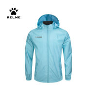 KELME Mens Windbreaker Running Jacket Soccer Kid Hooded Windproof Coat Training Waterproof Reflective Jacket Quick Dry 3801241