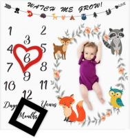 【hot】 Newborn Baby Monthly Growth Blanket Photography Props Background Commemorate Rug