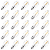 Candelabra LED Light Bulbs C7 Night Light Bulb E12 E14 Base 2700K Warm White 0.5W Clear Bulb 7W Incandescent Equivalent 50LM