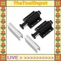 TheToolDepot อุปกรณ์ประตูตู้เสื้อผ้ากระจกแม่เหล็ก,2ฮาร์แวร์พีซีเอสตัวล็อกประตูตู้สีดำในครัวลิ้นชักเฟอร์นิเจอร์